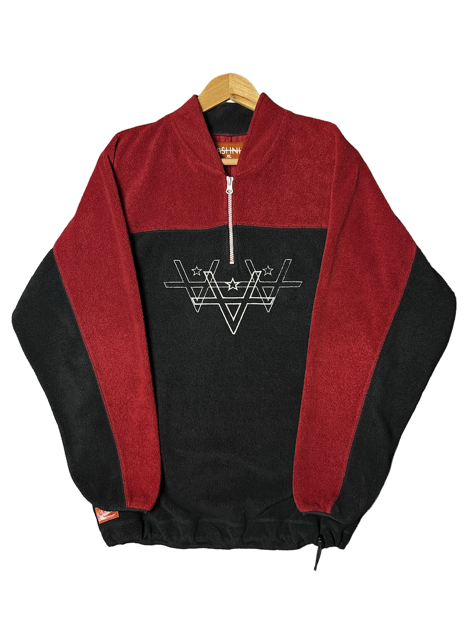 CROWDED Q ZIP FLEECE - MAROON/ALMOST BLACK