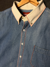 Load image into Gallery viewer, DECO DENIM BUTTON UP - BLUE
