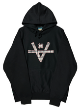 Load image into Gallery viewer, NEW V LIGHT PLAID HOODIE - BLACK
