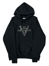 Load image into Gallery viewer, NEW V DARK PLAID HOODIE - BLACK
