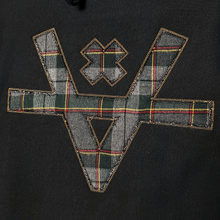 Load image into Gallery viewer, NEW V DARK PLAID HOODIE - BLACK
