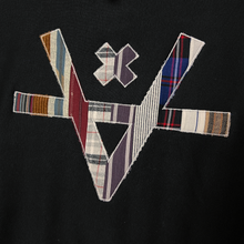 Load image into Gallery viewer, NEW V PATCHWORK HOODIE - BLACK
