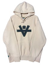 Load image into Gallery viewer, NEW V NAVY STRIPE HOODIE - ALMOND
