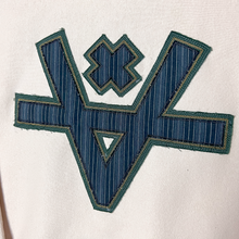 Load image into Gallery viewer, NEW V NAVY STRIPE HOODIE - ALMOND
