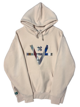 Load image into Gallery viewer, NEW V PATCHWORK HOODIE - ALMOND
