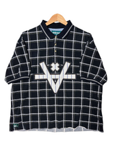 Load image into Gallery viewer, NEW V PATCH CROPPED POLO - MIDNIGHT PLAID
