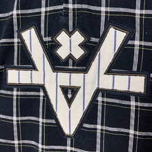 Load image into Gallery viewer, NEW V PATCH CROPPED POLO - MIDNIGHT PLAID
