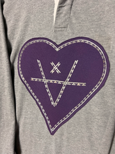 Load image into Gallery viewer, EDGE HEART PATCH L/S RUGBY - GREY

