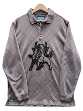 Load image into Gallery viewer, BULLISH PATCH L/S POLO - GUNMETAL CHECK
