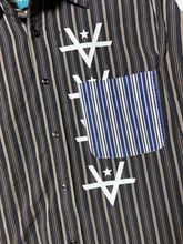 Load image into Gallery viewer, POCKET SWAP REVERSE HEM SHIRT - BROWN STRIPE

