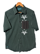 Load image into Gallery viewer, POCKET SWAP REVERSE HEM SHIRT - GREEN STRIPE
