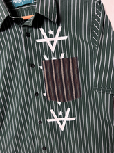 Load image into Gallery viewer, POCKET SWAP REVERSE HEM SHIRT - GREEN STRIPE
