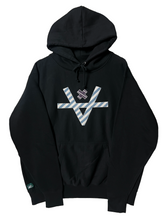 Load image into Gallery viewer, DIAGONAL STRIPE V HOODIE 1 - BLACK
