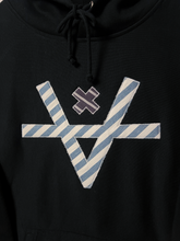 Load image into Gallery viewer, DIAGONAL STRIPE V HOODIE 1 - BLACK
