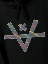 Load image into Gallery viewer, DIAGONAL STRIPE V HOODIE 2 - BLACK
