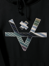 Load image into Gallery viewer, DIAGONAL REVERSE PATCH V HOODIE - BLACK
