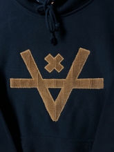 Load image into Gallery viewer, CORDUROY PATCHWORK HOODIE - BLACK

