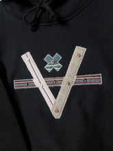 Load image into Gallery viewer, BUTTONS V HOODIE - BLACK
