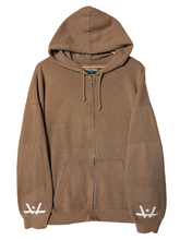 Load image into Gallery viewer, HIDDEN CUFF ZIP HOODIE - PECAN
