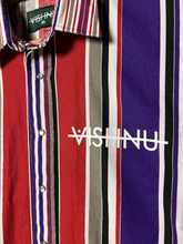 Load image into Gallery viewer, REVERSE HEM SNAP UP SHIRT - WHITE/RED STRIPE
