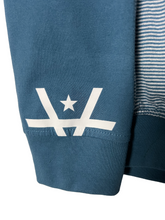 Load image into Gallery viewer, HIDDEN CUFF LS POLO - AQUA/STRIPED
