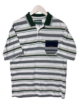 Load image into Gallery viewer, POCKET SWAP POLO - WHITE/GREEN STRIPE
