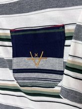 Load image into Gallery viewer, POCKET SWAP POLO - WHITE/GREEN STRIPE
