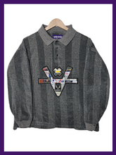 Load image into Gallery viewer, TAG PATCH VELOUR LS POLO - METAL GREY
