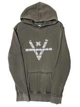 Load image into Gallery viewer, CUTAWAY PLAID V HOODIE - FADED MUSHROOM
