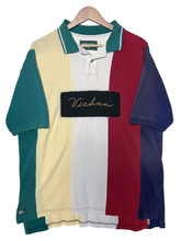 Load image into Gallery viewer, INVERSE PATCH POLO - GREEN/RED/WHITE STRIPE
