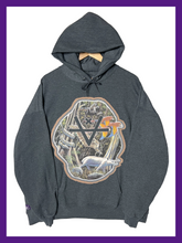 Load image into Gallery viewer, JUNGLE SCENE CUT OUT HOODIE - GUNMETAL
