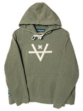 Load image into Gallery viewer, CUT OUT HOODIE (LADIES) - HEATHER SAGE
