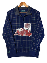 Load image into Gallery viewer, HUNGER QUARTER ZIP - NAVY PLAID
