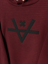 Load image into Gallery viewer, CUT OUT HOODIE - MAROON GRID
