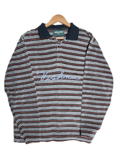 Load image into Gallery viewer, CUTOUT VELOUR LS POLO - GREY
