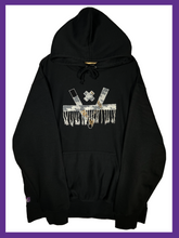 Load image into Gallery viewer, SCARF FRINGE V HOODIE - BLACK

